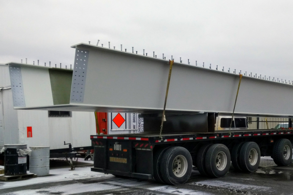 Truck with building material
