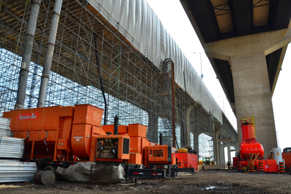 Bridge construction site